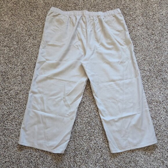 J Jill Pure Jill Pants Women's 2XL Crop Wide Leg Pull on Beige Elastic Waist - Picture 2 of 7